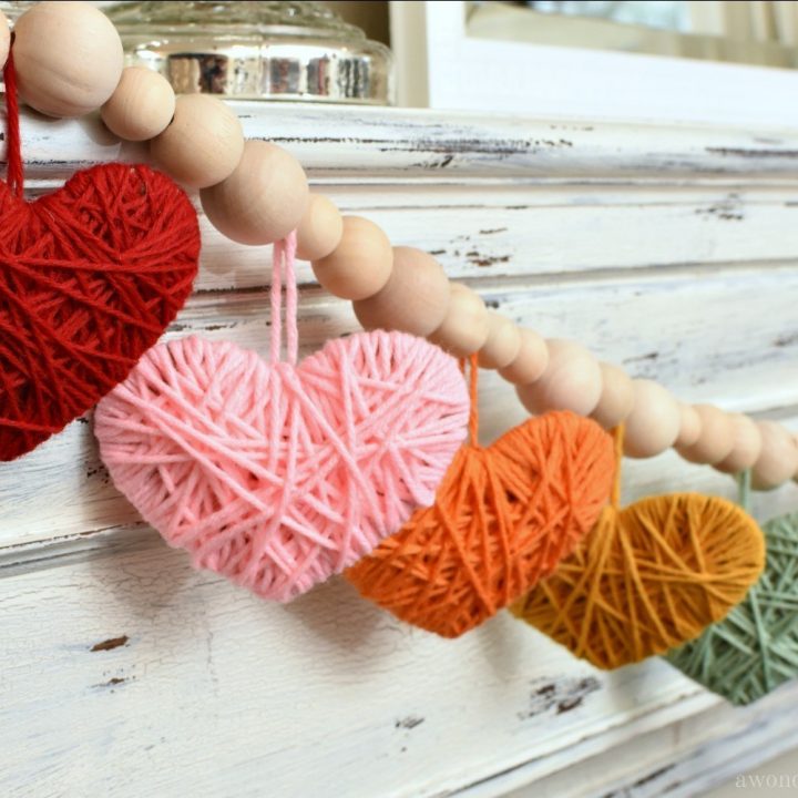 Image for Multicolored Yarn Heart Garland - A Wonderful Thought