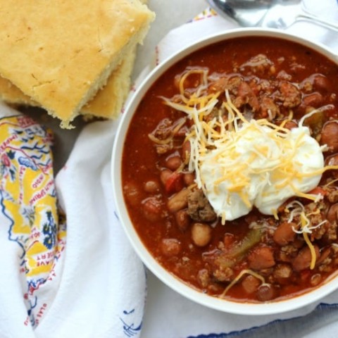 Image for Slow Cooker Turkey Chili Recipe (with sausage) Is Flavorful, Not too Spicy