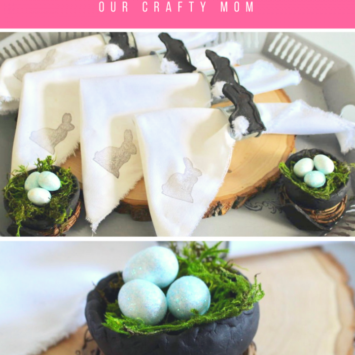 Image for How To Make Clay Easter Bunny Napkin Rings And Birds Nests Our Crafty Mom