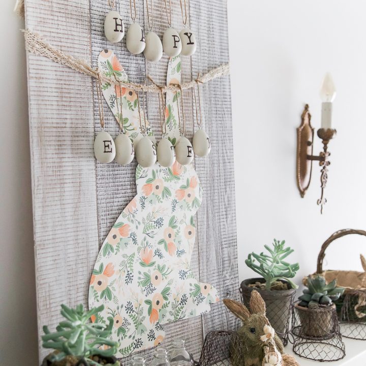 Image for Spring Mantel and Easter Bunny Sign + Printable + Video