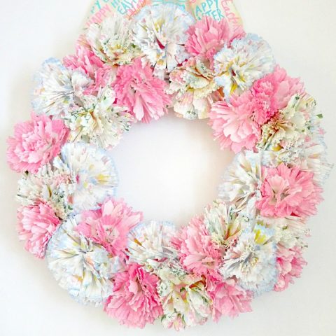 Image for Easy Spring Cupcake Liner Flower Wreath - Paper Flowers