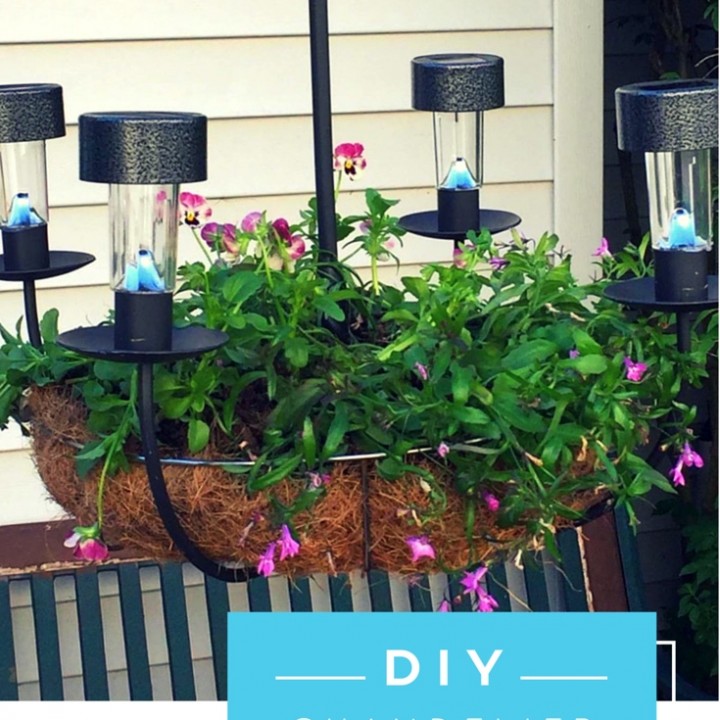 Image for How TO Make A Chandelier Garden Planter With Dollar Store Solar Lights