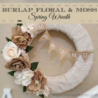 Image for Burlap Flowers and Moss Spring Wreath