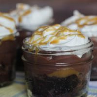 Image for Gooey Caramel Brownie Pudding In A Jar