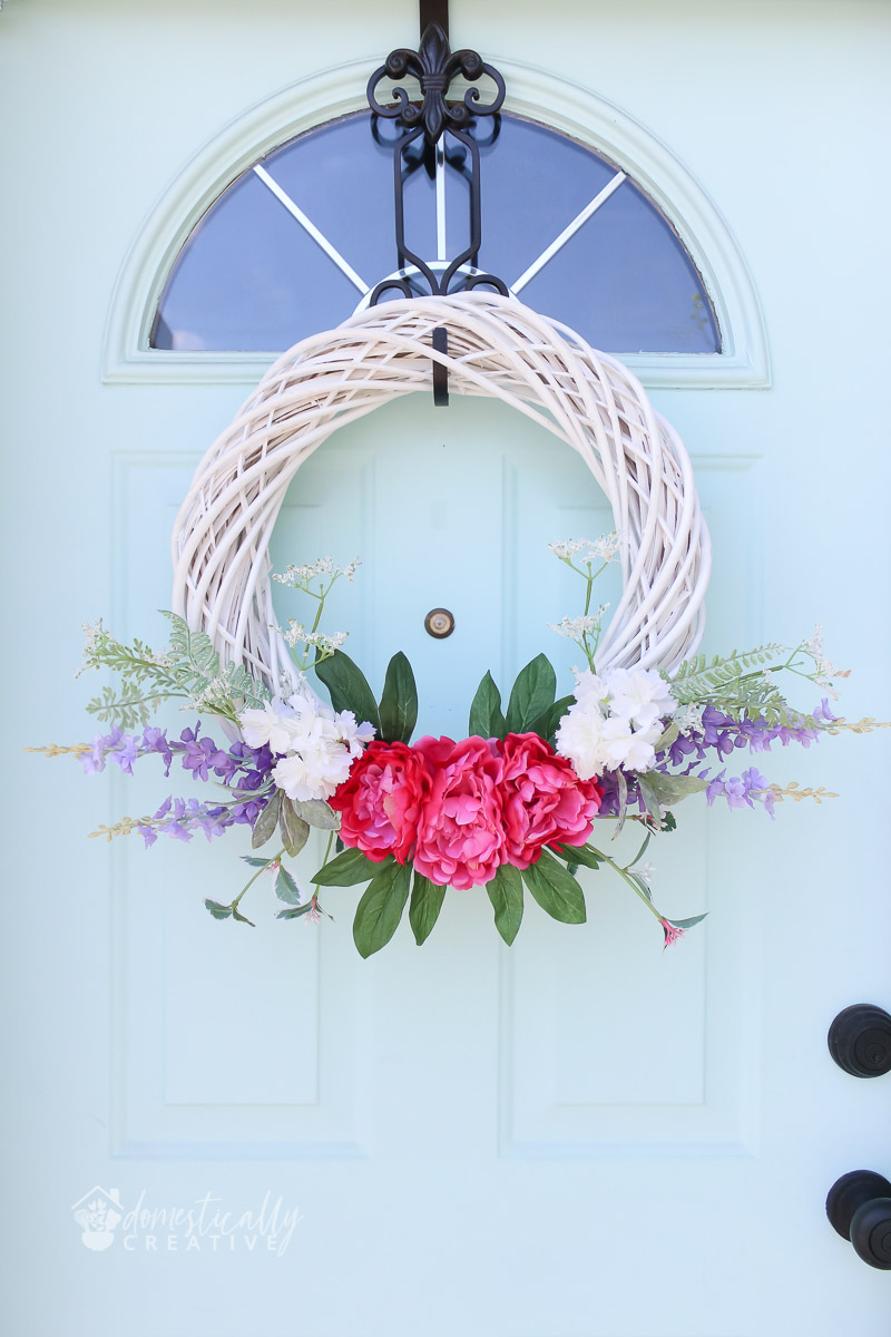 DIY spring wreaths for front door Tutorial by The Listed Home