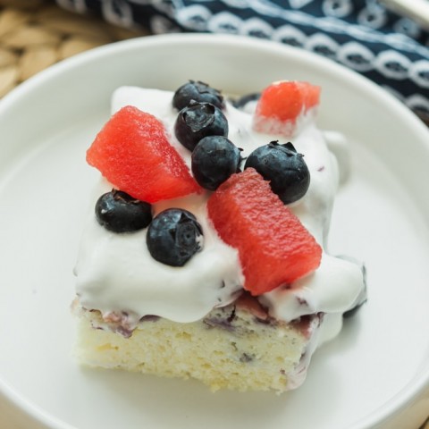 Image for Watermelon Blueberry Poke Cake Recipe