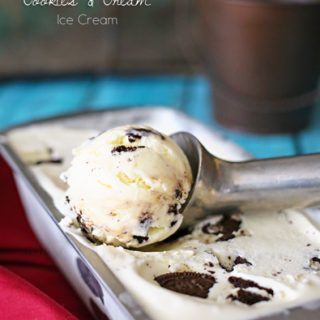 ice cream scoop of cookies and cream in loaf pan