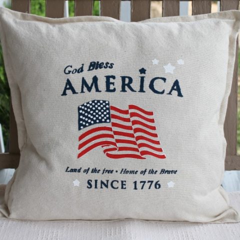 Image for DIY Stenciled Americana Drop Cloth Pillow Cover