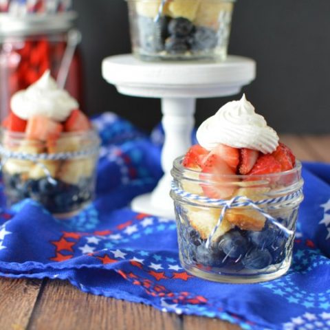 Image for Red, White and Blue Mixed Berry Shortcake in Jars