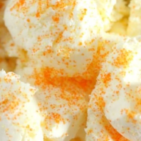 close up of creamsicle ice cream with orange zest