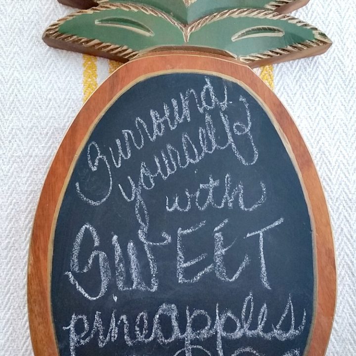 Image for Wood Pineapple Chalkboard - Thrift Store Decor Upcycle Challenge