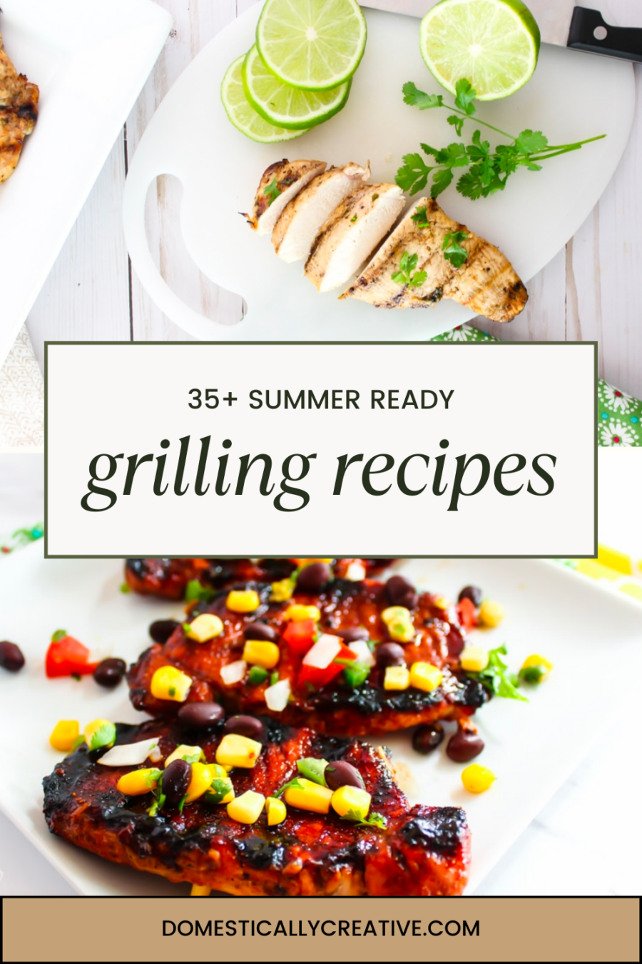 Summer ready grilling recipes showcasing marinaded chicken and grilled pork chops