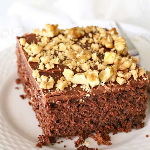 Image for Walnut & Toffee Chocolate Poke Cake