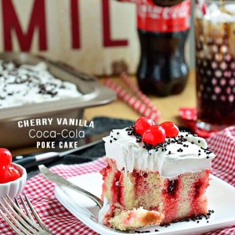 Image for Cherry Vanilla Coke Poke Cake | Football Party Ideas